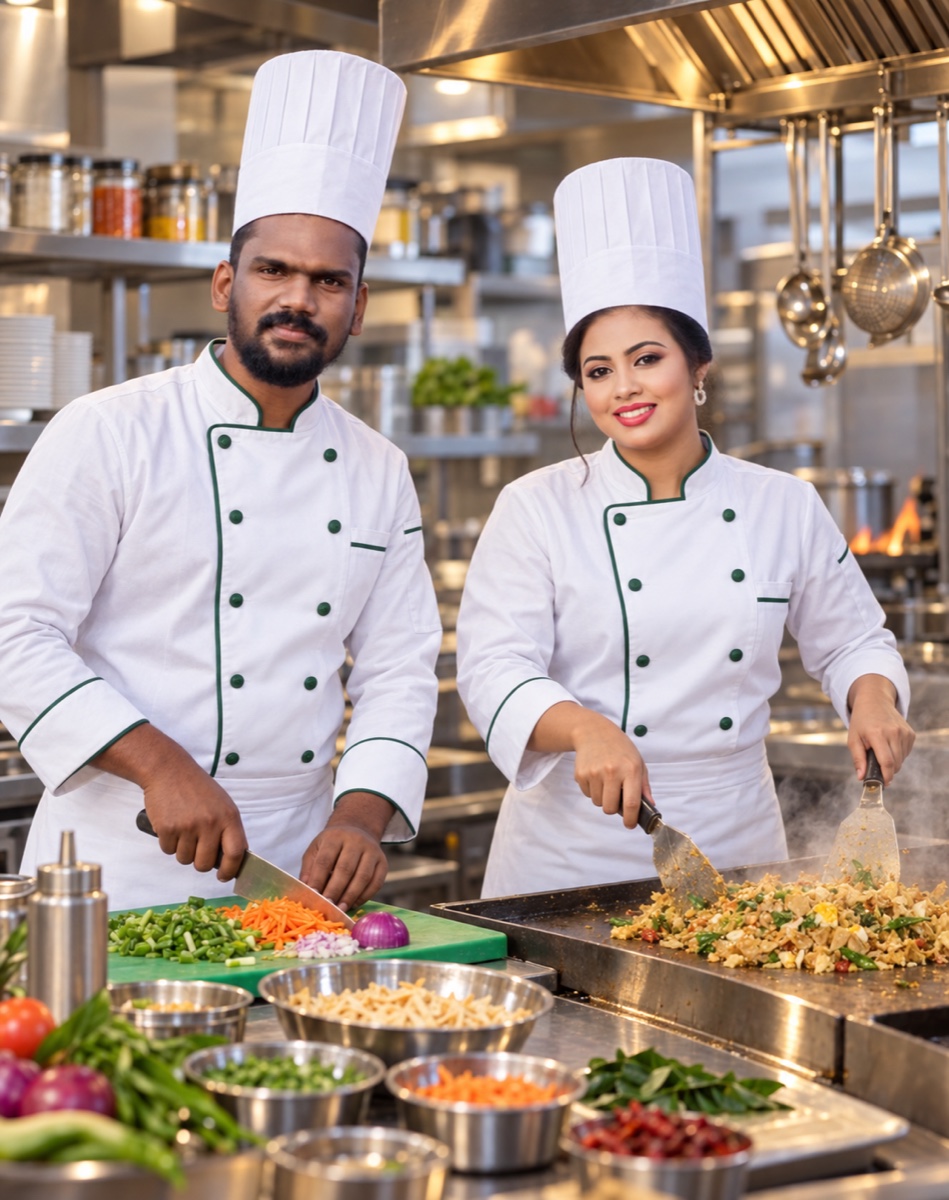 The Ceylon Street Kitchen team dressed in professional chef uniforms